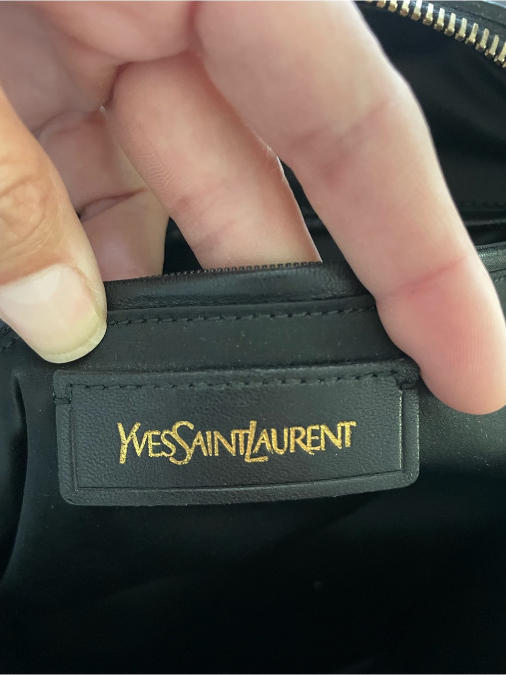 Yves Saint Laurent Black Leather Tote with Gold Hardware - Picture 2 of 9